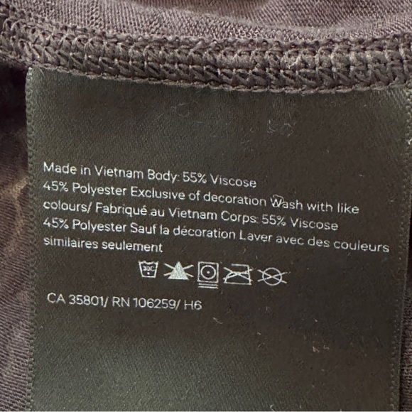 Lululemon 6 Black Loop Around Tee Relaxed Fit Semi Sheer Tie Back - Picture 6 of 8